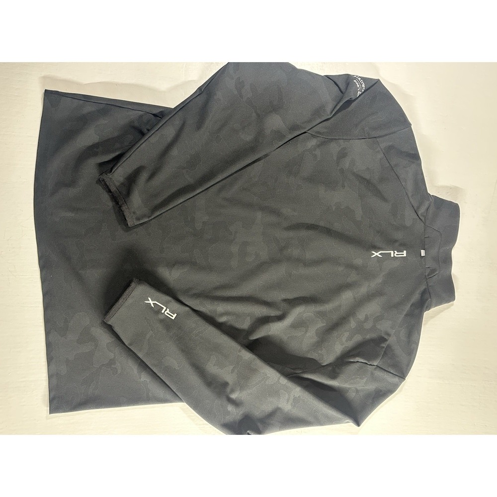 RLX Ralph Lauren Black Wicking 1/4 Zip Golf Athletic Pullover Size Large - Picture 10 of 12